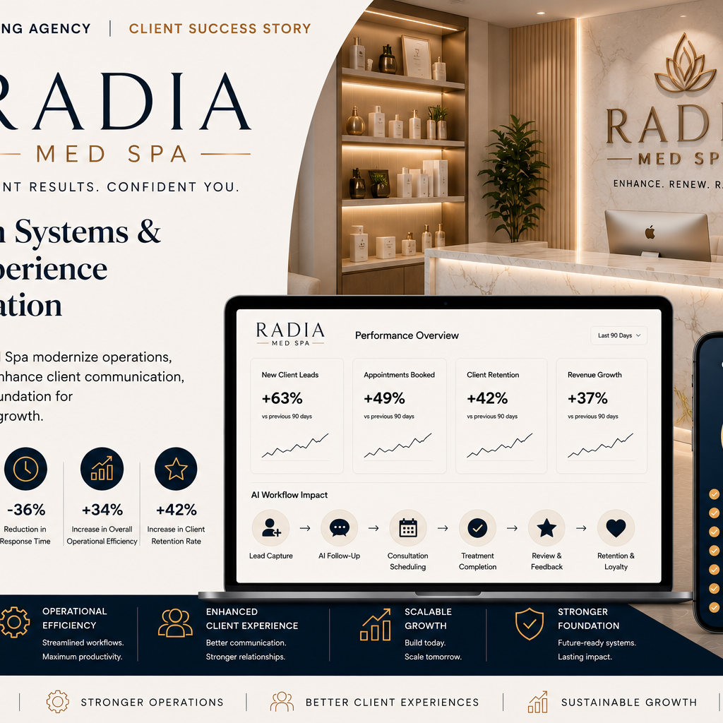 Radia Med Spa — AI Growth Systems & Client Experience Modernization